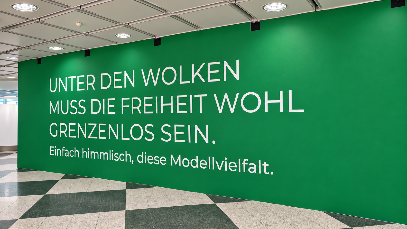 Von saLUP produzierte und montierte Wandbeschriftung